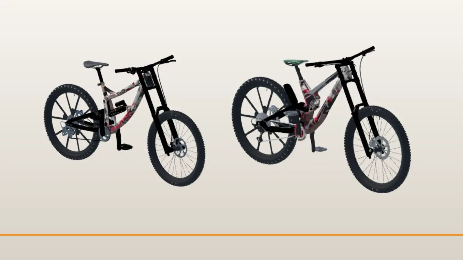 Two downhill mountain bikes from Bicycle Extreme Rider 3D
