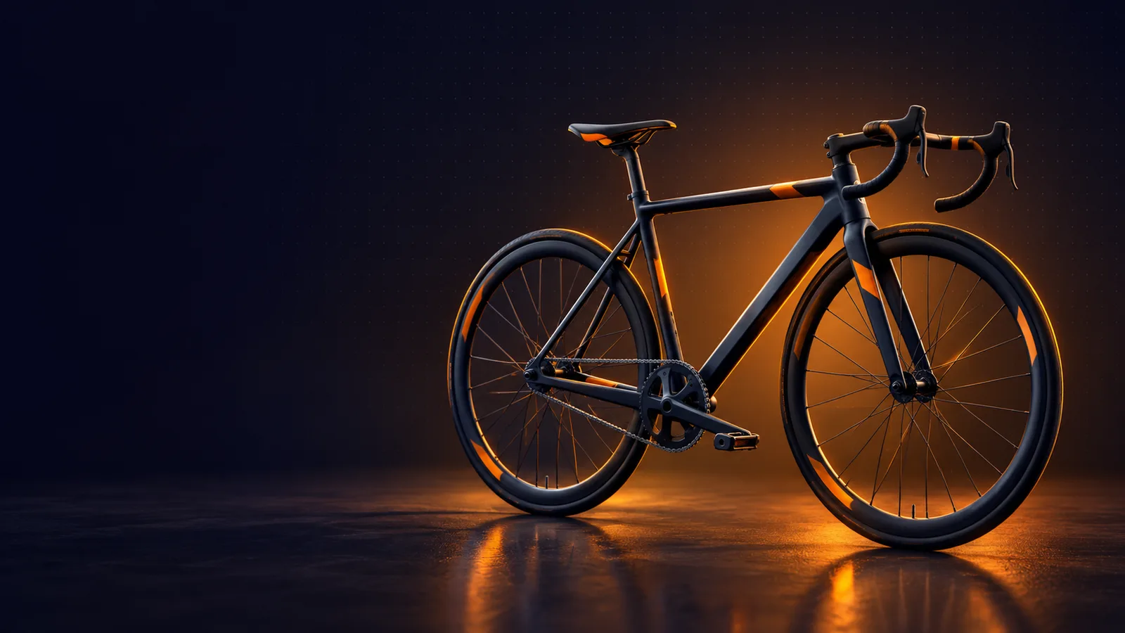 カーブに車体を傾ける自転車の線画