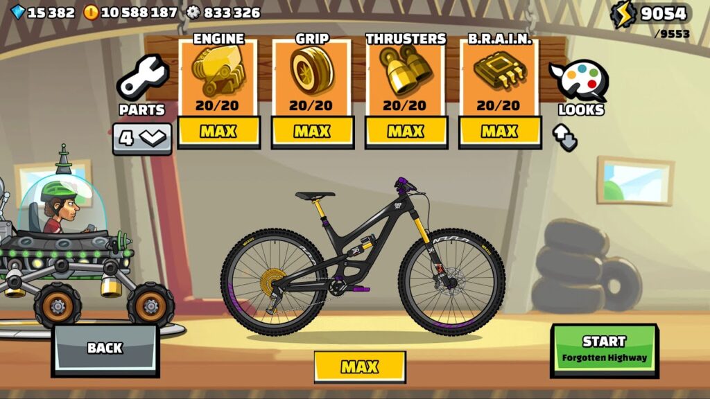 Hill Climb Racing 2 gameplay screenshot.